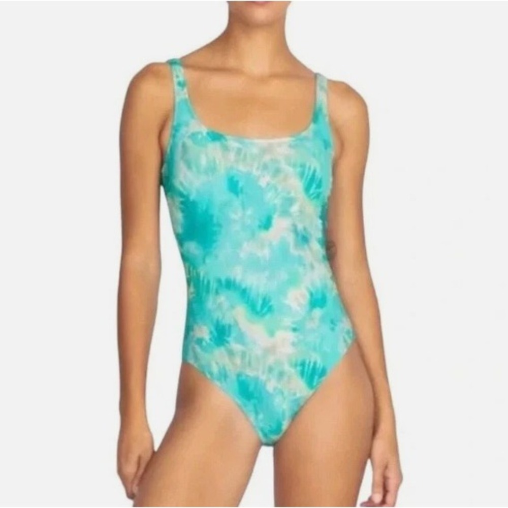 JOHNNY WAS Calme Aqua Keys Tie Dye Swimsuit NEW Turquoise XL One Piece Beach